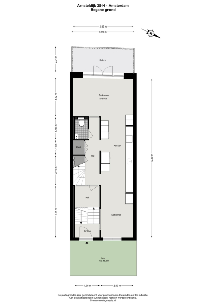 Floor Plan 1 - Amsteldijk 38 H